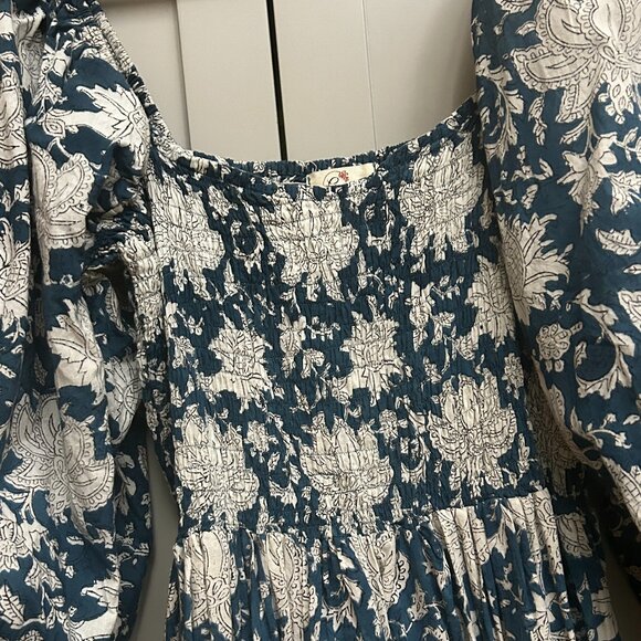 Indian Blockprint Cotton Boho Midi dress - Picture 2 of 6